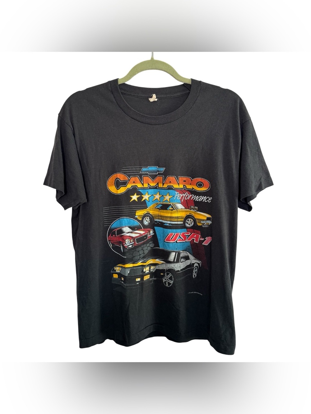Vintage Screen Stars Camaro Tee T Shirt Men's L Black 80s Usa Car Speed Limit
